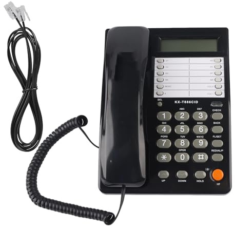 Schnurgebundenes Telefon mit Anrufbeantworter, Festnetztelefon Kaufen mit elastischem Kabel Wand Tischtelefon DTMF/FSK für Zuhause Hotel Büro