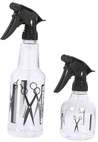 ERINGOGO 2pcs Hair Spray Bottle Set Small and Large Plastic Spray Bottle Adjustable Watering Tool for Salon and Barber Shop Use