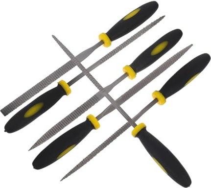 FOYTOKI Juego de 6 Escofinas para Madera y Lima de Escofina para Madera, Mango Antideslizante, Acero y Plástico, para Metal y Plástico