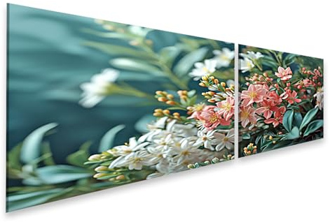 islandburner Prime Image sur toile Bouquet de fleurs roses et blanches dans la lumière naturelle Images murales Poster