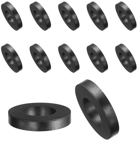 QUARKZMAN 12pcs Rondelles en Caoutchouc Anti-Vibration Épaises, Entretoise Plate Amortisseur pour Connexions Électriques Réparations Automobiles Appareils, 60mm OD x 33mm ID x 10mm Hauteur