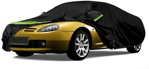 Car Cover Compatible with MG F/MG TF 1995-2011, Car Waterproof Full Garage with Zipper Door and Windproof Strap Reflective Strips for Outdoor Dust Protection