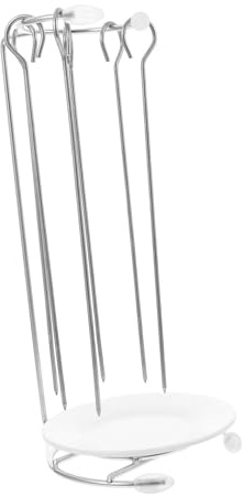EXQUIMEUBLE Parrilla Para Kebab Soporte De Acero Percha Para Brochetas Soporte Para Barbacoa Para Colgar Barbacoas Con Agujas Parrilla Para