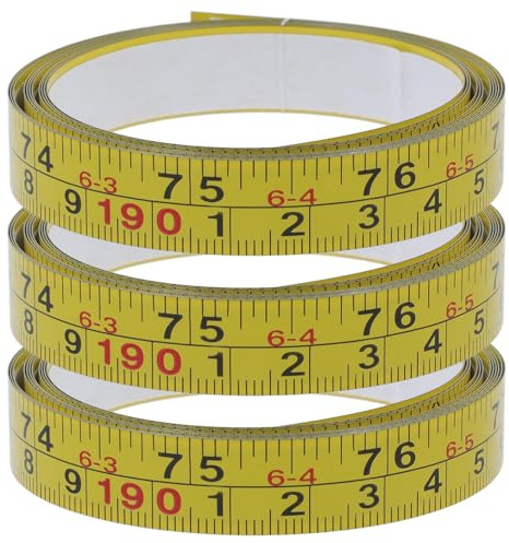 GLEAVI Self-adhesive Stick on Measuring Tape with Dual Scale Metric and Imperial Carbon Steel Ruler Tape for Woodworking and Drafting Table Enhanced Visibility