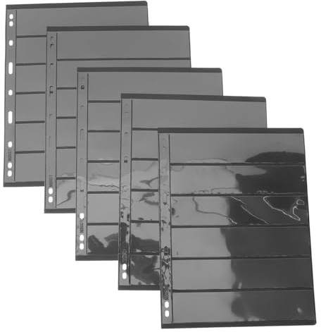 GLSTOY Album De Timbres 10 Feuilles Transparentes Double Face Pages De Timbres À 6 Rangées Pour Collection De Timbres Photos Cartes Postales Et Pièces De Monnaie
