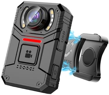 SPIKECAM S3 4K Body Camera with Audio and Video Recording, Body Worn Camera with Sound, 160° Wide Angle Body Cam, 2 Inch Screen, Lightweight Security Bodycam with Magnetic Mount