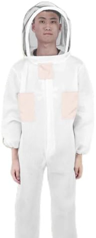 Tnfeeon Biodlingsdräkt Dubbla Dragkedjor Ventilerad Luftnätjacka med Hatt Biodlarklänning för Skyddskläder L-XXL (L)