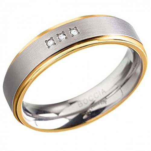 Boccia Damen-Ring Titan Diamant (0.03 ct) weiß Brillantschliff - 0134-04