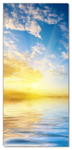 Wallario Selbstklebende Türtapete Sonnenuntergang über dem Meer I - Türposter 100 x 220 cm Abwischbar, rückstandsfrei zu entfernen