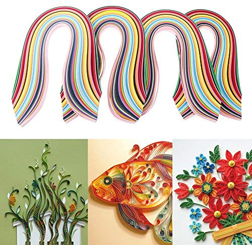 Hztyyier Papier Quilling Streifen Set 720 Streifen 36 Farben Papier Quilling Set DIY Art Supplies 3/5/7/10 mm Breite erhältlich(5mm)