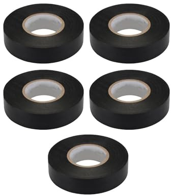 Daptez® 5X Electrical PVC Insulation Tape Flame Retardant 19mm x 33m - Black Extra Long, BS3924 Certified, Moisture-Tight Protection