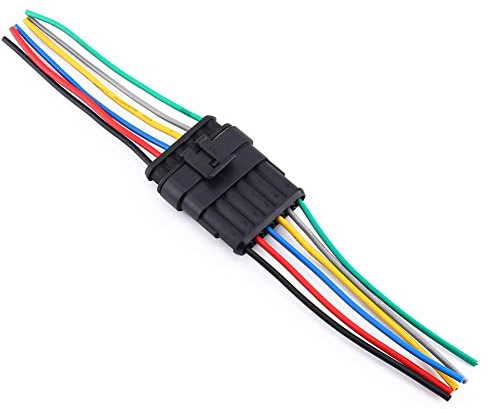 Connettore impermeabile a 6 pin, connettore per cavo impermeabile per auto a 6 pin Connettore per cavo elettrico automatico Connettore AWG Confezione 5