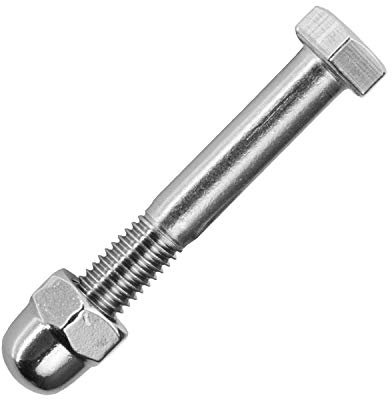Sechskantschrauben mit Schaft M10x120 mm & Hutmuttern M10 aus Edelstahl A2 (5 Stück) | DIN 931 & DIN 1587 - Maschinenschrauben - Kappenmuttern hohe Form von MESAROS®