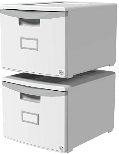 Storex 61261A02C Aktenschrank, 2er-Pack, grau/dunkelgrau