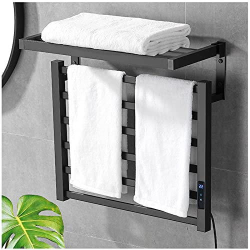 VVLXRIC Scaldasaviette Elettrico, con Timer E Controllo Intelligente della Temperatura Porta Asciugamani Termoarredo, Termoarredo Elettrico Bagno con Termostato,585x550mm