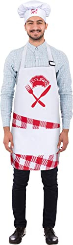 Dress Up America Schürzenset für Erwachsene – Kochmütze und Schürze zum Kochen und Backen – Kochkostümset