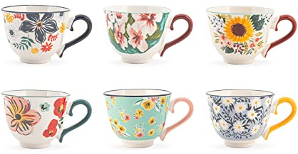 H&h set 6 koppar kaffe grädde te i nytt ben porslin cc 90