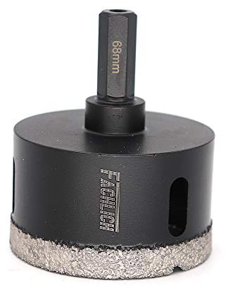 FACHLICH Forets Diamant Scie Cloche Carrelage 68mm Trépans de Forage avec tige Hexagonale pour Perçage à sec en Porcelaine Carrelage Granit Marbre
