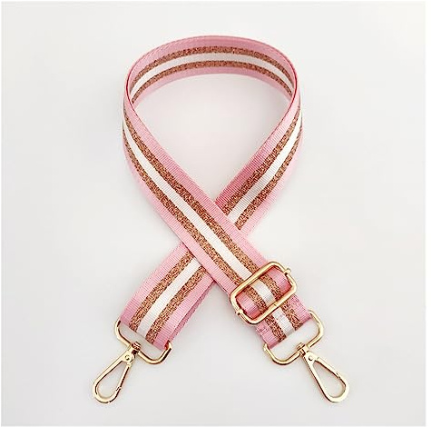 Schultergurt Tragegurt Taschengurt 3,8 cm breiter Damen-Handtaschengürtel, Schulter-Crossbody-Tasche, Verstellbarer Gürtel Teil des Zubehörs Umhängegurt Taschengurt (Color : Pink, Size : 130cm-metal