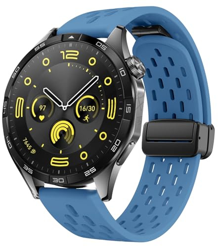 Nixiamy uhrenarmband 18mm 20mm 22mm Silikon magnetisch armband Ersatz Band mit Schnellverschluss Sportband aus weichem Silikon,Faltschnalle Magnet Ersatzband für Herren Damen