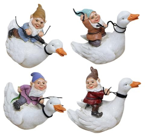 POPETPOP Accessoires De Décoration De GNOME Statues De GNOME Chevauchant Décorations De Jardin