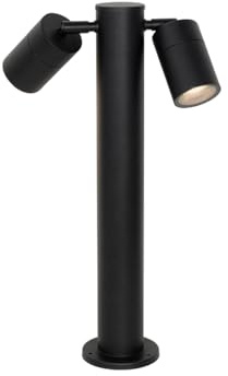 Qazqa Design außen Pollerleuchte, Wegeleuchte, Pollerlampe für den Garten - Duo - Schwarz, max. 35W, Geeignet für LED, 45cm, IP44, 2-flammig