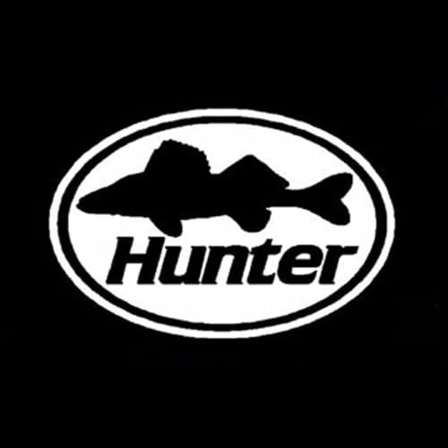 JIFENLI Autoaufkleber 10 cm * 6,6 cm Mode WALLEYE HUNTER OVAL Vinyl Auto-Styling Aufkleber Auto Fenster Aufkleber Schwarz Silber