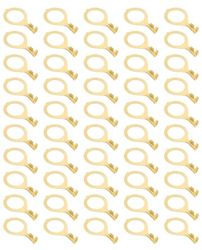 PATIKIL 100 Pcs Copper Ring Terminals, M10 Wire Cable Connecting Copper Open Barrel Wire Ring Cable Lugs Non-Insulated Kit for Lighting Grounding