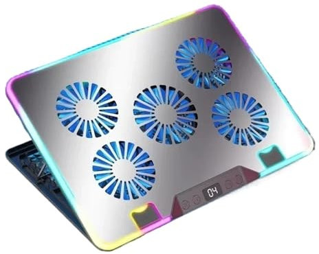 Base di raffreddamento per laptop Ventilatore per Supporto Per Supporto Di Raffreddamento Raffreddato Ad Aria Per Notebook A Cinque Ventole Staffa Per Laptop Da Gioco Regolabile Multi-angolo(F36-5Fans