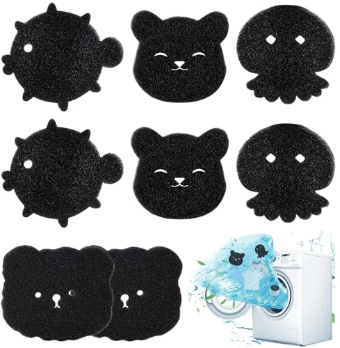 Glvomazty 8 Stück Waschmaschine Fusselfänger Katzenhaarentferner Waschmaschine Tierhaarentferner Waschmaschine Wiederverwendbar Pet Hair Remover Washing Machine für Entfernt Tierhaare, Fusseln, Flusen