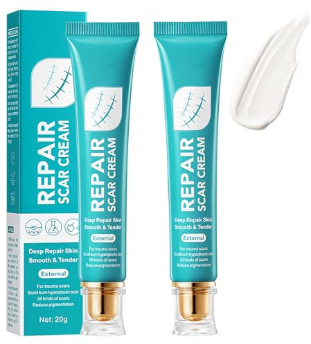 2 Stück Narbensalbe für Gesicht & Körper, Silikon-Narben-Gel, Narbencreme, Silikon-Narben-Gel, Natürliche Narbencreme gegen Aknenarben, OP-Narben, Dehnungsstreifen, Verbrennungen, Alte & Neue Narben