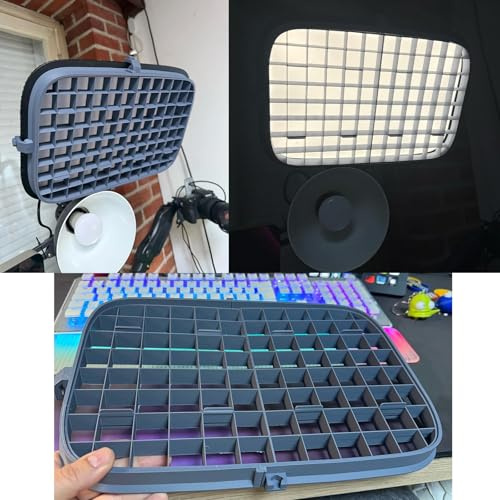 Stackable Grid Cover Compatible with Elgato Key Light | Honeycomb Grid System Compatible with Elgato Keylight | Light Diffuser Panel for Studio Photo Portrait Photography Video Soft Lighting
