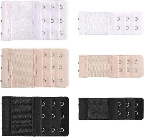 Vayfoni 6-Pack Women's Bra Extender Set - Soft & Comfortable Bra Strap Extension - Elastic 2 Hook & 3 Hook Bra Extenders UK - Stretchy Extensions for Added Comfort