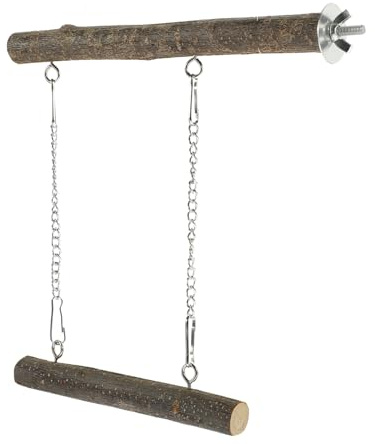 VICASKY Stable Wooden Parrot Perch Stand Bite Resistant Bird Swing Toy for Parakeet and Small Birds Indoor Play and Rest