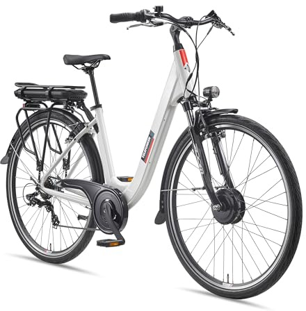 TELEFUNKEN E-Bike Damen 28 Zoll, Elektrofahrrad Frontmotor, 7-Gang Shimano Kettenschaltung, V-Bremsen - Pedelec Citybike, RC826 Multitalent