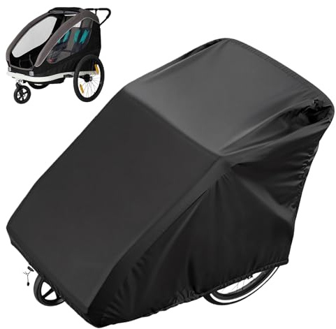 Fahrradabdeckung Wasserdicht 140×84×99 cm, Faltgarage Für Fahrradanhänger, Schutzhaube Aus 420D Oxford, Abdeckplane Wasserdicht Für Hundeanhänger Und Lastenanhänger, Robustes
