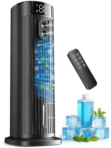 5-in-1-Kombigerät aus Klimaanlage und Luftkühler mit Fernbedienung, leise <35 dB, 4 Geschwindigkeitsstufen, 90°-Schwenkfunktion, 2–10-Stunden-Timer – für Zuhause und das Büro, mattschwarz