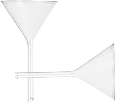 DOITOOL Embudo Triangular de Vidrio de Laboratorio 2 Unidades, Tallo Corto 100 Mm, Resistente a Altas Temperaturas, Reutilizable, para Líquidos y Sólidos en Cocina y Experimentos