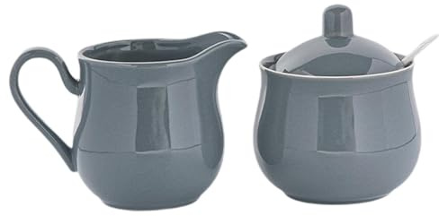 F Fityle Set di zuccheriera e lattiera in ceramica, brocca per la lattiera, regalo pratico, durevolezza premium, accessori robusti, brocca per la panna, Grigio