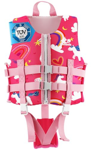 Kids Swim Vest - Toddler Float Jacket Swimming Aid, Kids Swimming Training Flotation Buoyancy Swimsuit with Adjustable Safety Straps, Children Swim Vest for Age 2-9 Years