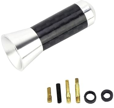 Antena Radio Coche Antena automotriz Antena Universal para Coche, señal de 3,5 cm, Fibra de Carbono, Radio de Techo, Antena Corta, Mini FM/Am, Accesorios para Coche(Silver)