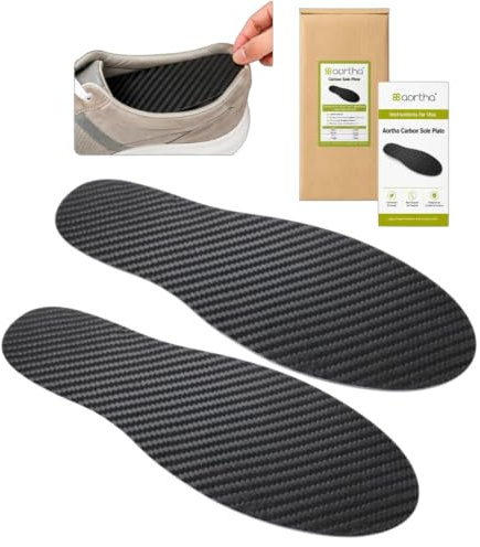 Carbon Insole Shoe Inserts, Pair, Large UK 10-12 | Rigid Carbon Composite, For Turf Toe, Hallux Rigidus & Limitus, Forefoot Motion Control, Left & Right