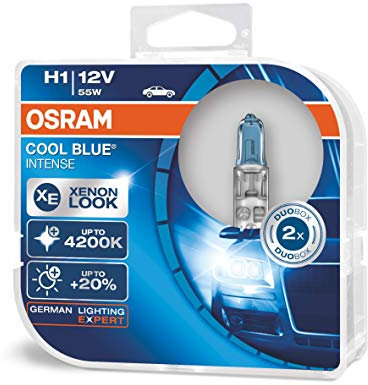 Osram COOL BLUE INTENSE H1, Halogen-Scheinwerferlampe, 64150CBI-HCB, 12V PKW, Duobox (2 Stück)