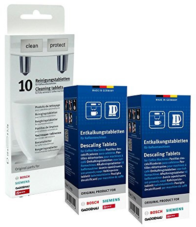 Bosch/Siemens/BSH 2 x 6 unidades pastillas descalcificadoras & 1 x 10 unidades pastillas de limpieza