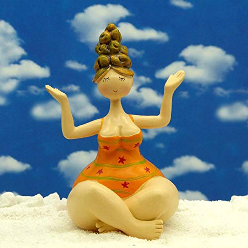 Pommerntraum ®| Yogadame Yogafigur Yogalady üppige Dame Molly Badenixe mollige Nana moppelige Lady beim Yoga Frau beim Yoga Pilates (orange)
