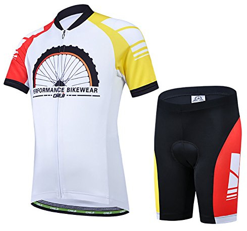LSHEL Maillot de Ciclismo Niños, Conjunto Ropa Niños Niñas Manga Corta y Pantalones Cortos Transpirables, blanco, 4-5 años