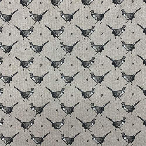 Stoff in Leinen-Optik mit Vintage-Tierdesign, 140 cm breit, Meterware, für Vorhänge, Jalousien, Handarbeit, Polster, Fasane, Per Half Metre