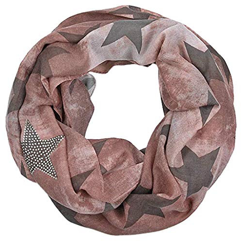 Lazzboy Damenmode Winter Star Schal Oberbekleidung Warmhalten Damen Loop Loopschal Herbst Winterschal Herbstschal Rundschal Schlauchschal Stern(C)