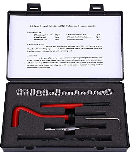 M8x1 Gewindereparatursatz Edelstahl-Gewindebohrersatz Für Innengewinde Zur Reparatur Der Einsatzhülse Gewindeausbesserungsset Für Schraubenlöcher In Metallen Und Kunststoffen