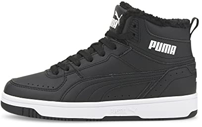 PUMA Unisex Kinder Rebound Joy Fur Jr Sneaker, Puma Black Puma White, 36 EU